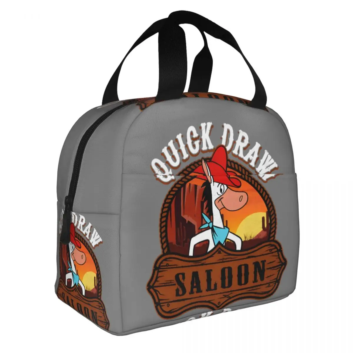 Hiking Cowboy Aluminum Foil Insulation Cooler Q-Quick Draw McGraw Show Bento Boxes For Boy Girl Lunch Bag