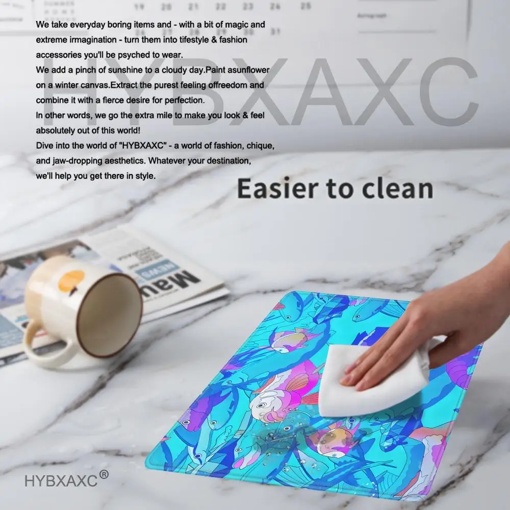 HYBXAXC Mouse Pad Cute Fish Desk Mat Artisan Mouse Pad Blue Desk Decoration Mousepad 45x40 Desk Accessories Computer Accessories view 3