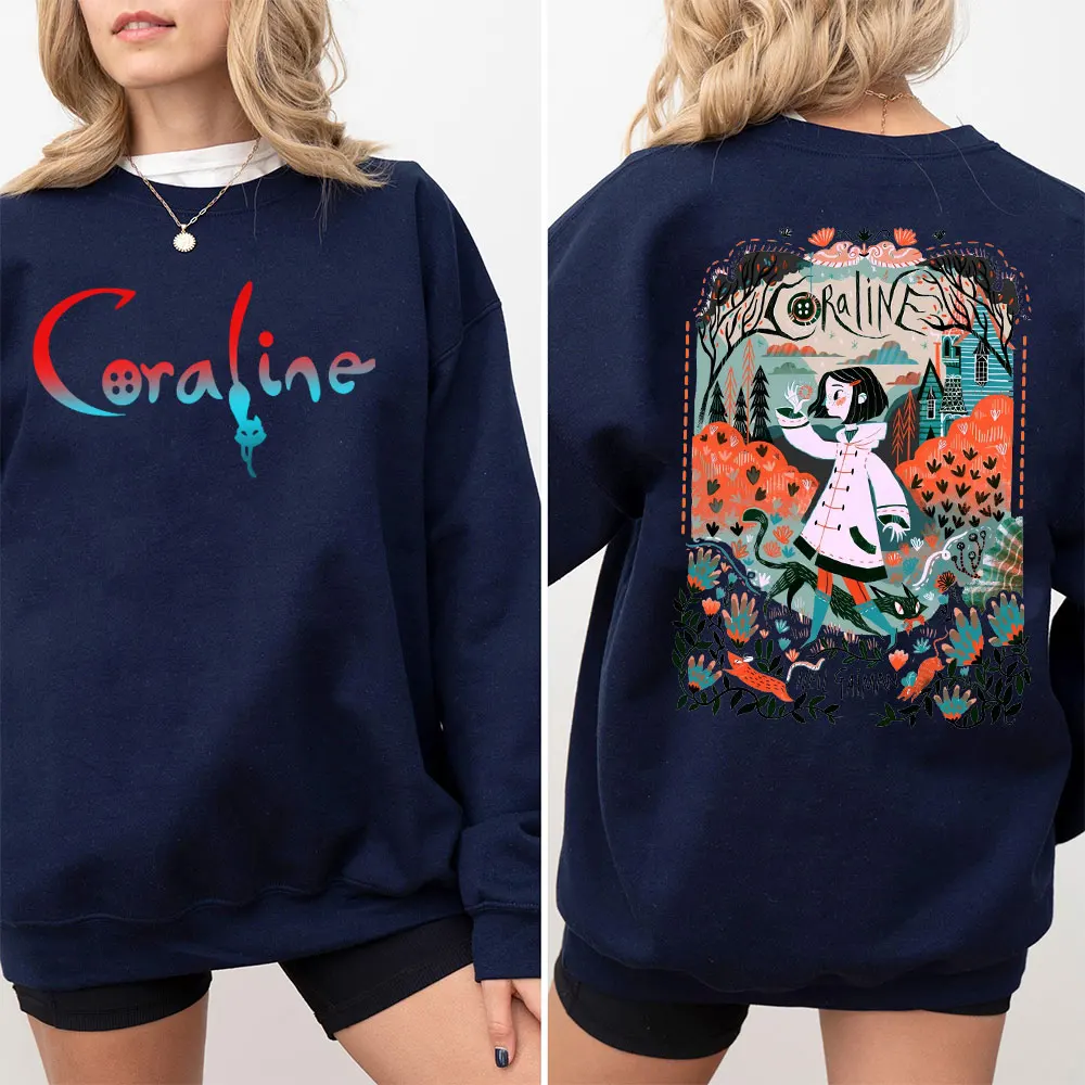 Coraline Products Halloween New Sweatshirts Coraline Sweatshirt Y2k Clothes Streetwear Clothes Women Long Sleeve Pullover Tops