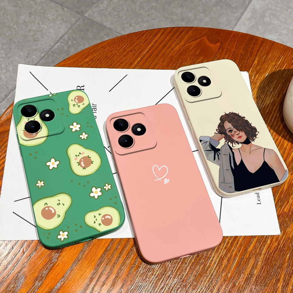 Soft Phone Case For OPPO Realme Narzo N53 Lovely Avocado Silicone Back Cover Camera Protection Coque For Realme C53 C51 Funda