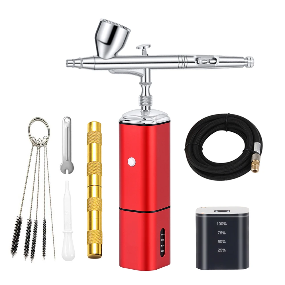 Portable Mini Airbrush Compressor Kit Replace Battery Paint Spray Gun DIY High Pressure Pneumatic For Make Up Nail Cake Car Art