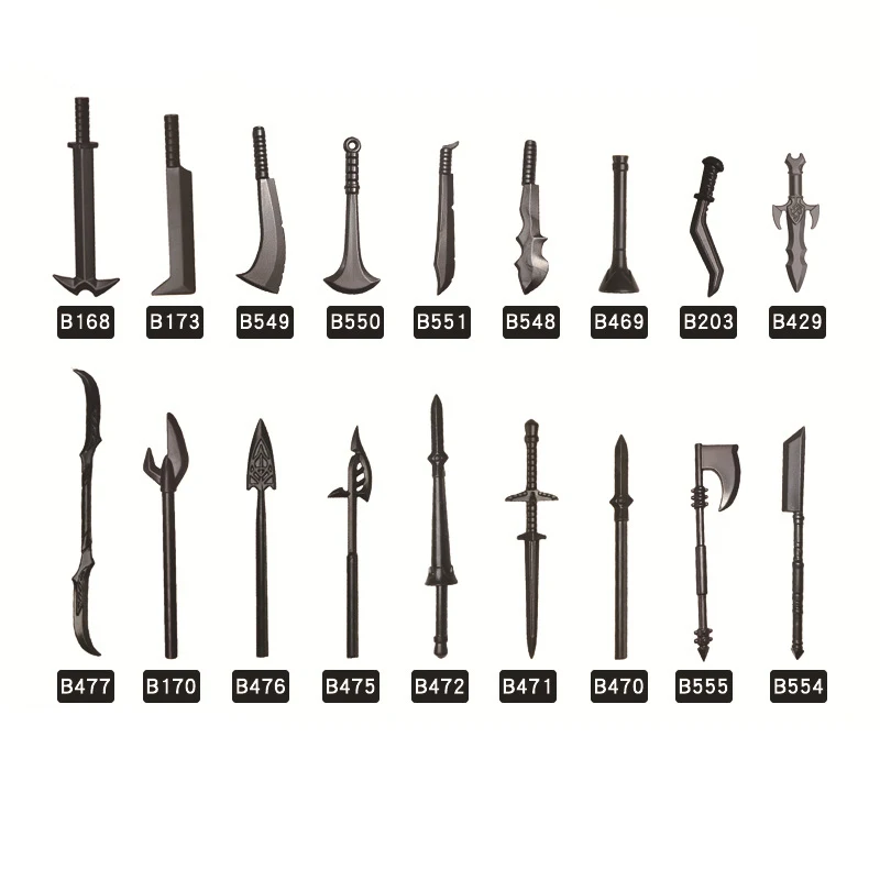 

Medieval European Military Unique-Shaped Weapons Packs MOC Building Blocks Weapons Parts Model Bricks Toys Compatible With LEGO