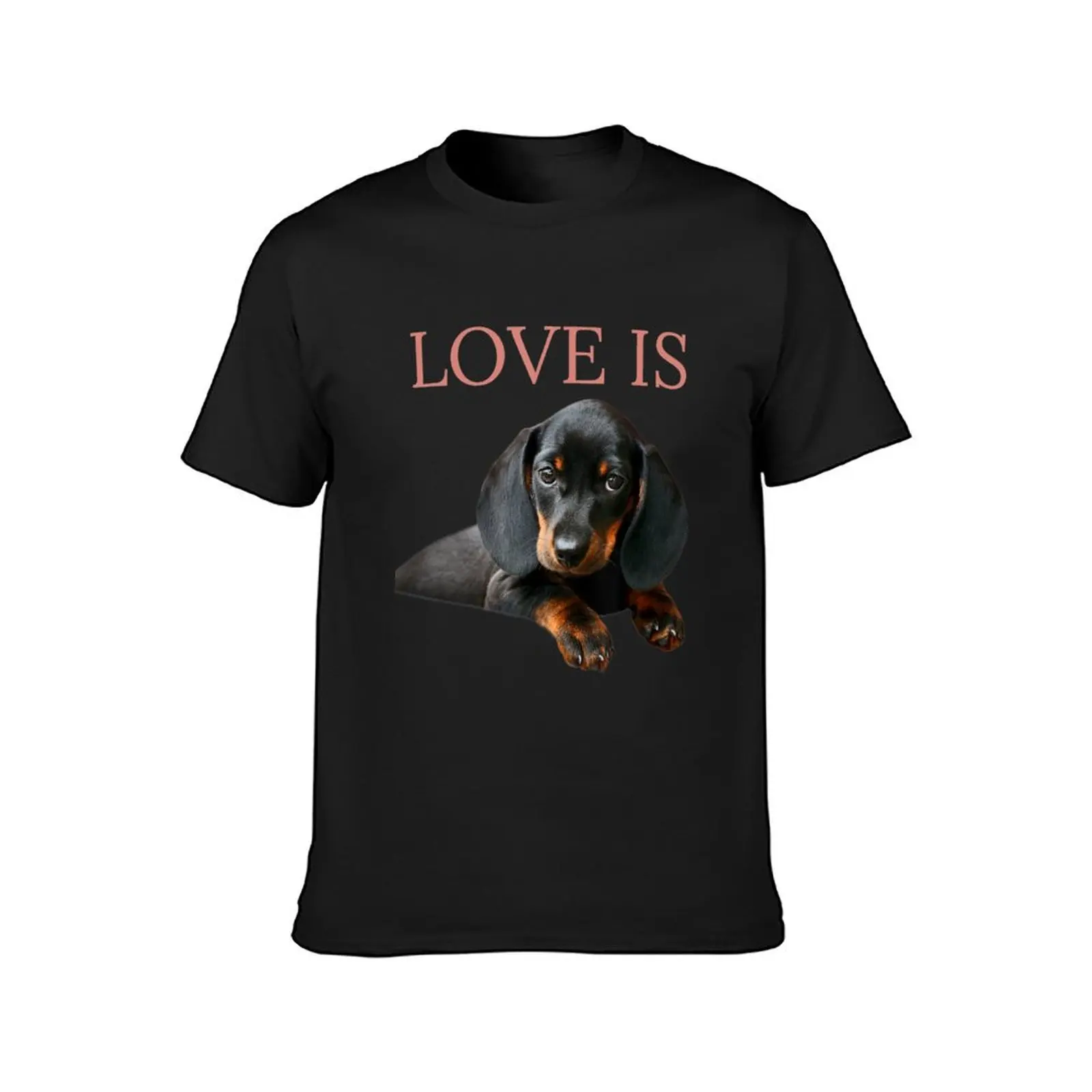 Love Is Cute Dachshund Dog Mom Dad Doxie Lover T-Shirt quick-drying customs quick drying for a boy men t shirt