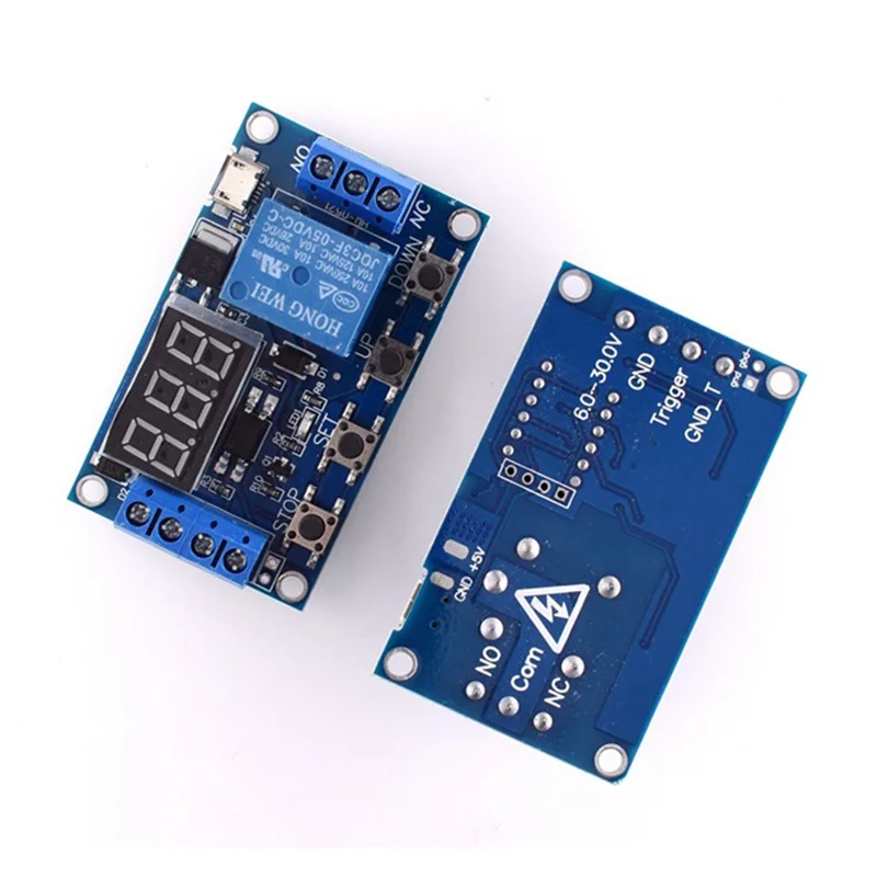 -A90P 1 Pcs Relay Module DC 6-30V Support Micro-USB 5V LED Display Automation Cycle Delay Timer Control Off Switch  6V 9V 12V 24
