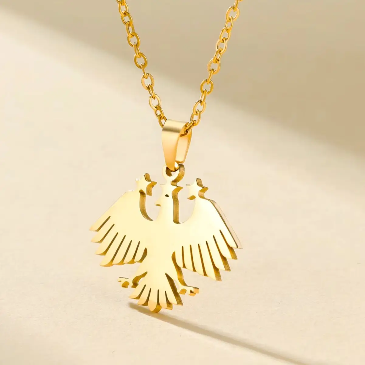 Stainless Steel Syria Eagle Hawk Pendant Necklace for Women Men Syrian National Emblem Jewelry Necklace Gift 2026 Wholesale