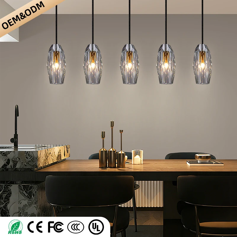 

Nordic Dining Room Chandelier Luxury Lobby Hall Kitchen Island Crystal Pendant Light Restaurant Fixture Minimalist Chandelier