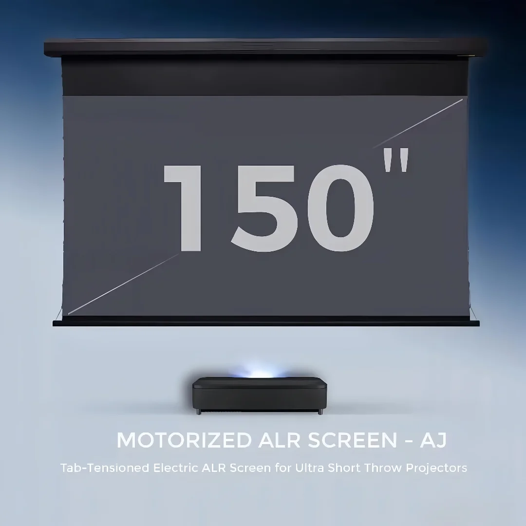 150 Inch Electric Tension Screen For UST ALR Laser Projector Motorized Ultra Short Throw Movie Screen
