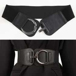 Women Fashion Elasticity Waist Strap Retro Buckle Belt All-match Waistband