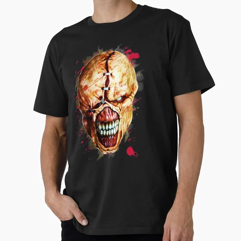 Vintage Resident Evil HW RE Nemesis T‑Shirt Biohazard RE3 Horror Movie Game Graphic Print Tee Retro Unisex Streetwear Tops