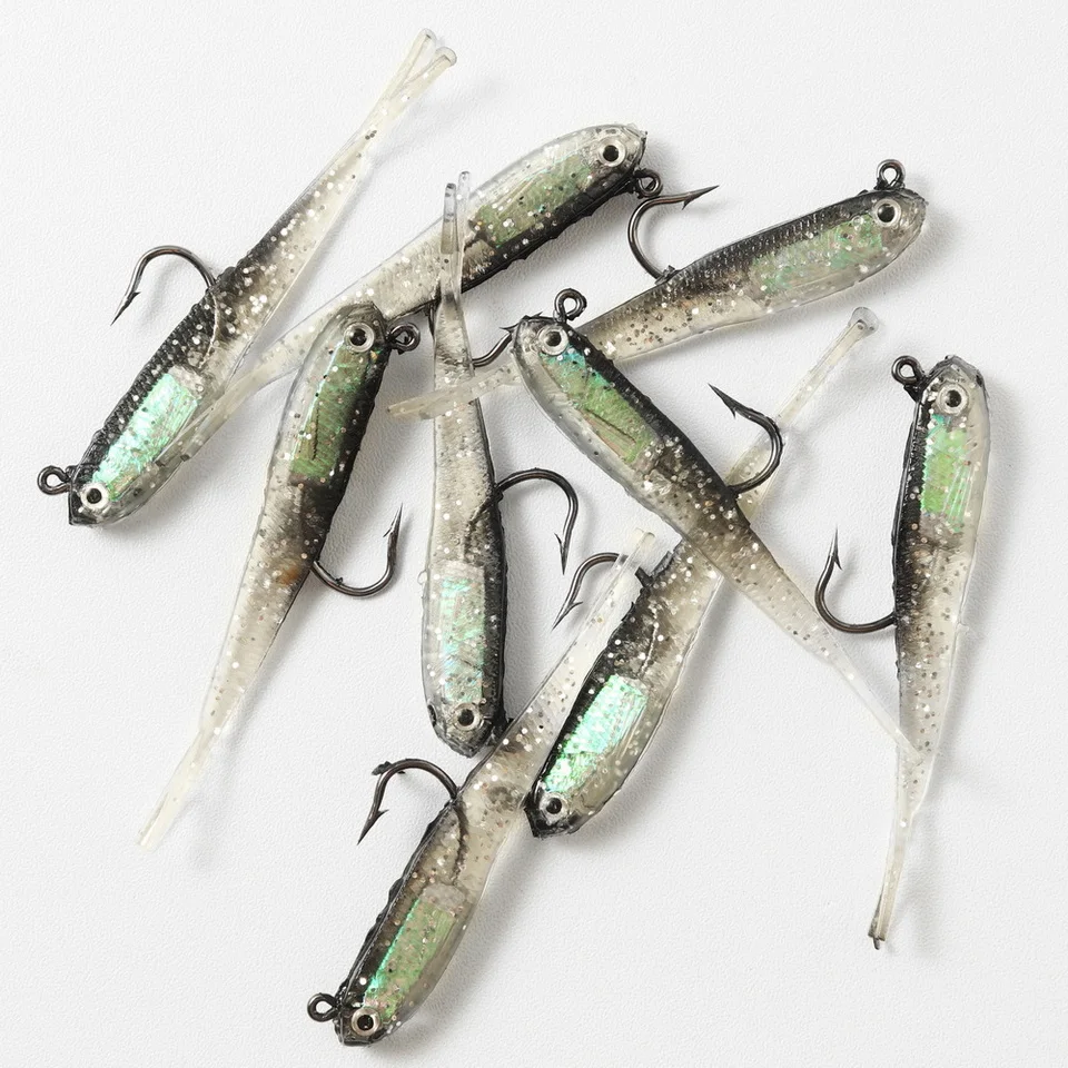 Weicher Köder Shad Schwanz 75mm Mit Oder Ohne Haken Fisch Künstliche Silikon Weiche Fisch Gabel Schwanz Wels Köder für Angelgerät – Detail 13