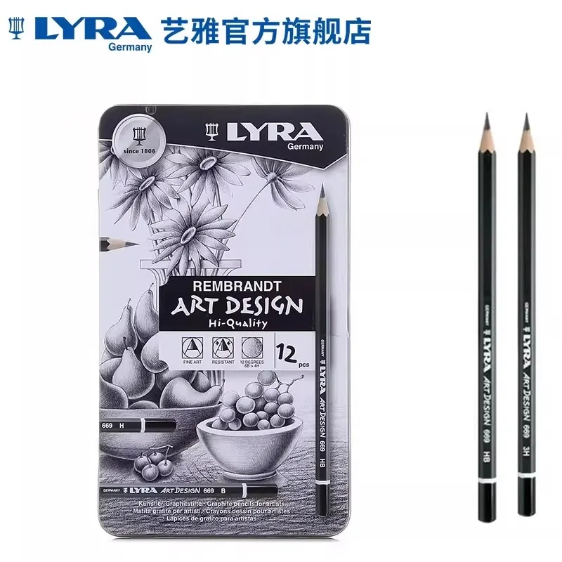 

LYRA Iron Box Sketching Pencil Artist Pencil Set H-6B for Children Students Painting and Art Students Drawing Pencil Set