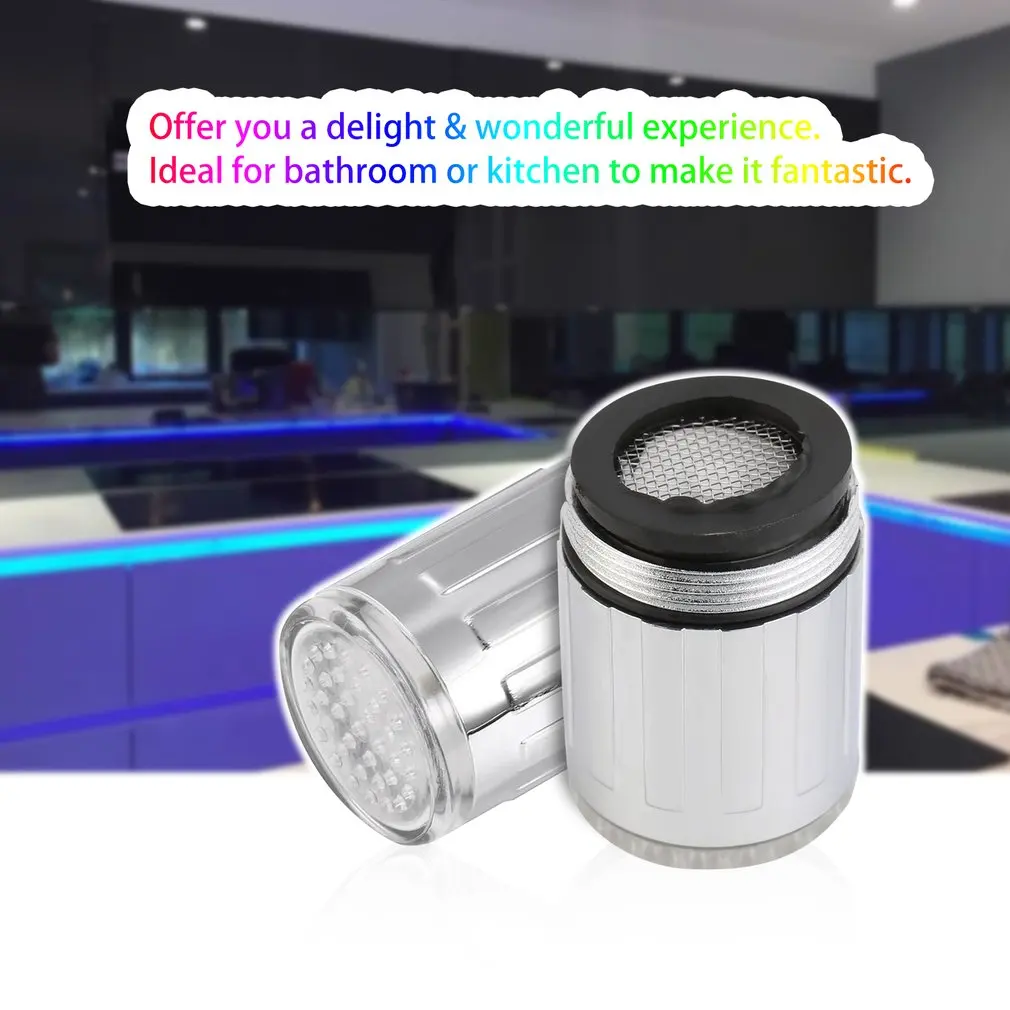 Grifo de agua con Sensor de temperatura RGB, rociador de ducha con luz LED, iluminación brillante, creativo, para cocina y baño