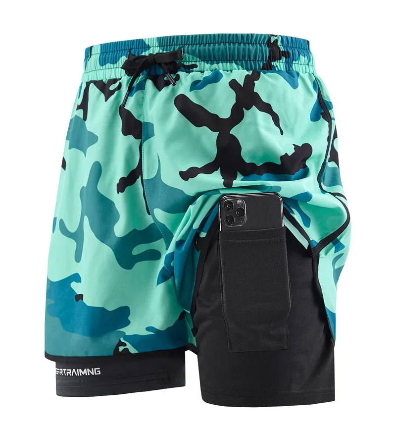 

Новинка 2025, мужские камуфляжные шорты для бега для мужчин, повседневные пляжные спортивные шорты с несколькими карманами для фитнеса, узкие спортивные мужские шорты на подкладке