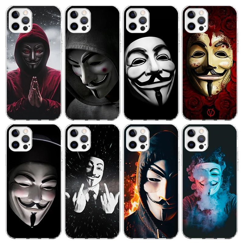 Чехол для телефона с маской Вендетта для iPhone 15 14 13 12 Mini 11 Pro Max 7 Plus X XS XR 8 + SE