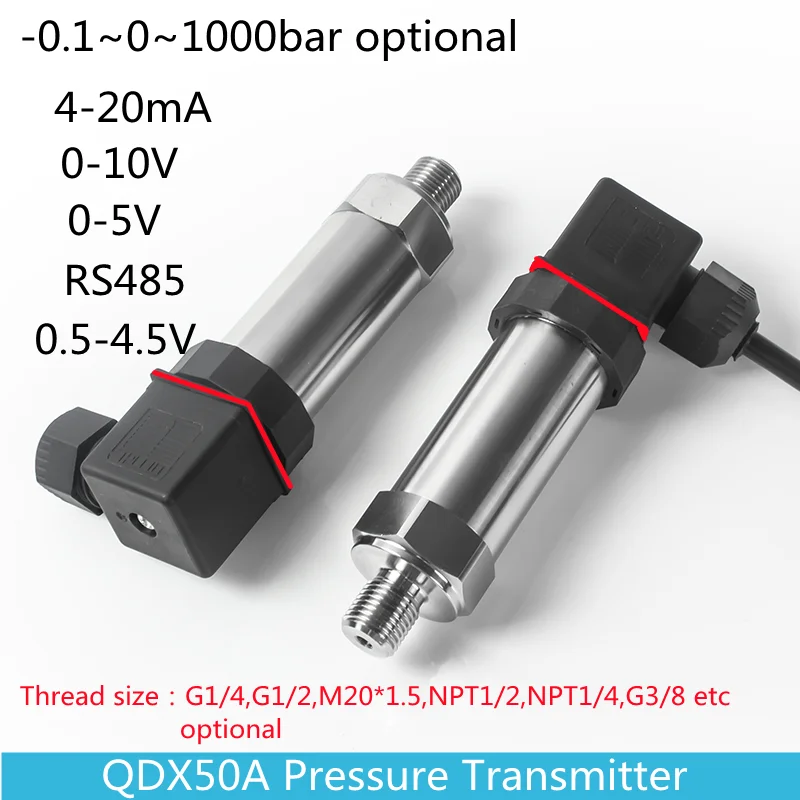 Sensor de presión de 4-20mA, 0,5-4,5 V, medidor de 0.1bar/10bar/145psi, suministro de 24V, presión G1/4 \