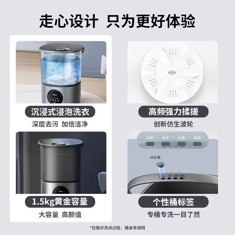 1.5kg Mini Separate Tub Washing Machine Semi-Automatic for Baby Clothes & Underwear