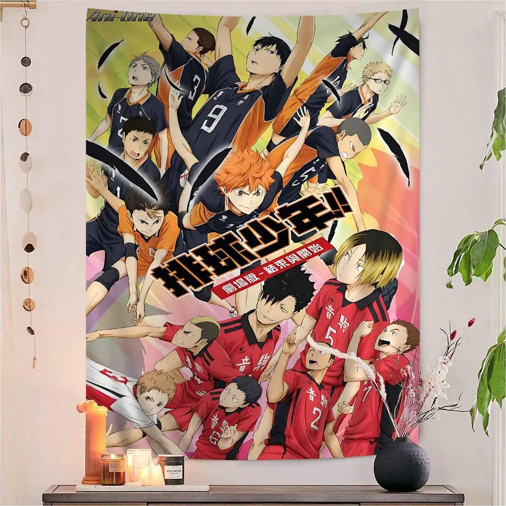 Haikyuu!! Karasuno Volleyball Team Member DIY Wall Tapestry For Living Room Home Dorm Decor Wall Art Decor