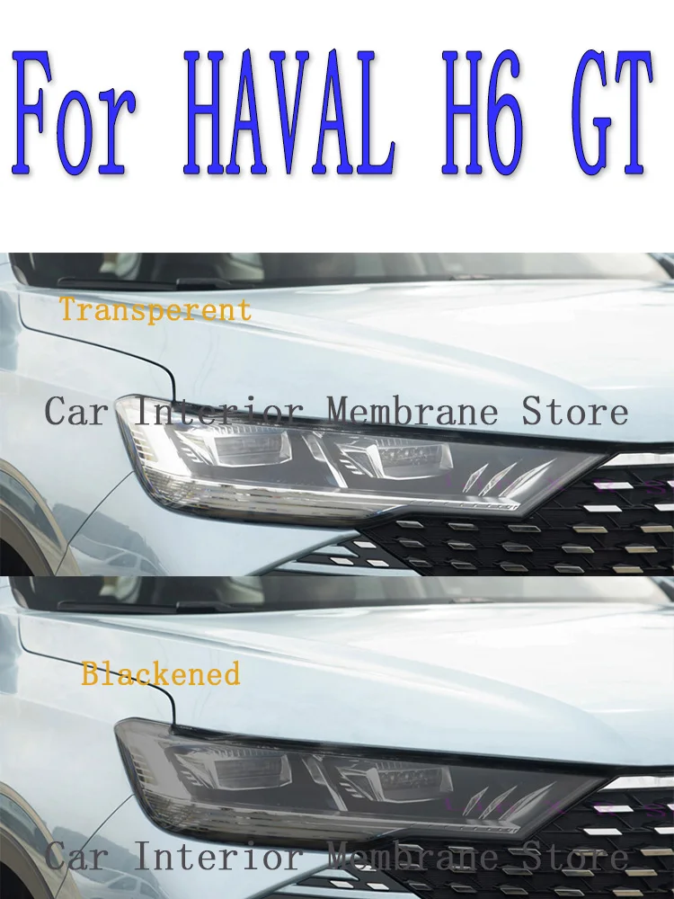 

For HAVAL H6 GT 2022 2023 Car Headlight Tint Anti-Scratch Smoked Black Protective Film Self Healing TPU Stickers Accessories