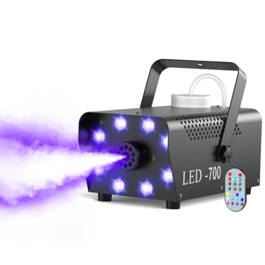 

Дымовая машина 700 Вт с 14-цветной LED-подсветкой и беспроводным пультом управления, идеально подходит для свадеб