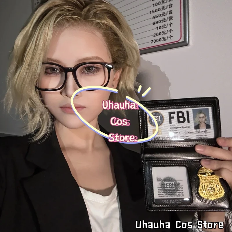 SUGOI COS*Game Resident Evil 9 Requiem Ashcroft Grace Cosplay Carte d'identité FFBI avec cordon de suspension Badge de travail Grace pour femme Halloween