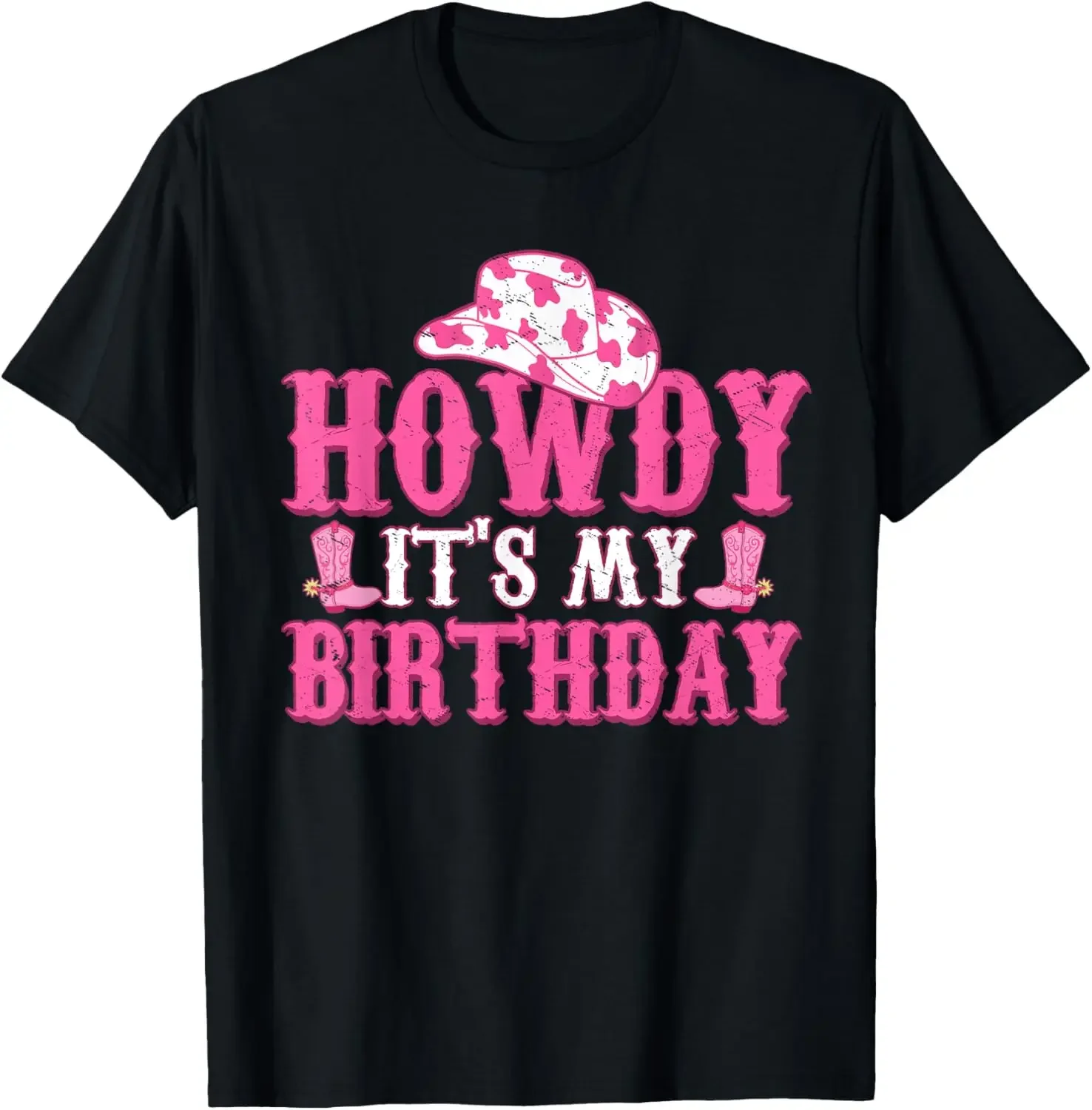 Its My Birthday Howdy Shirt Women Western Retro Cowboy Hat T-Shirt