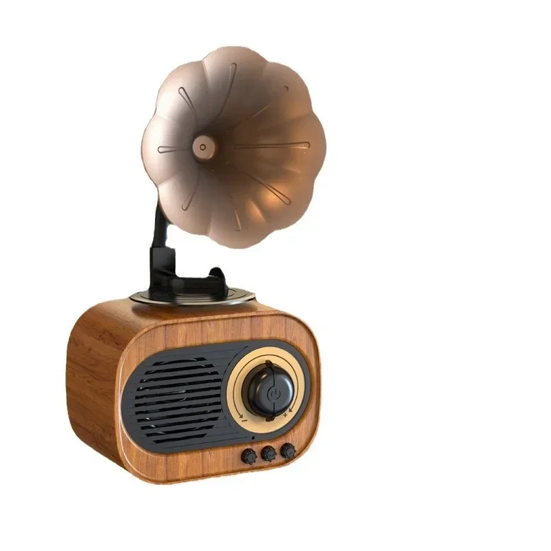 

New morning glory bluetooth speaker, multi-function card retro stereo, mini radio