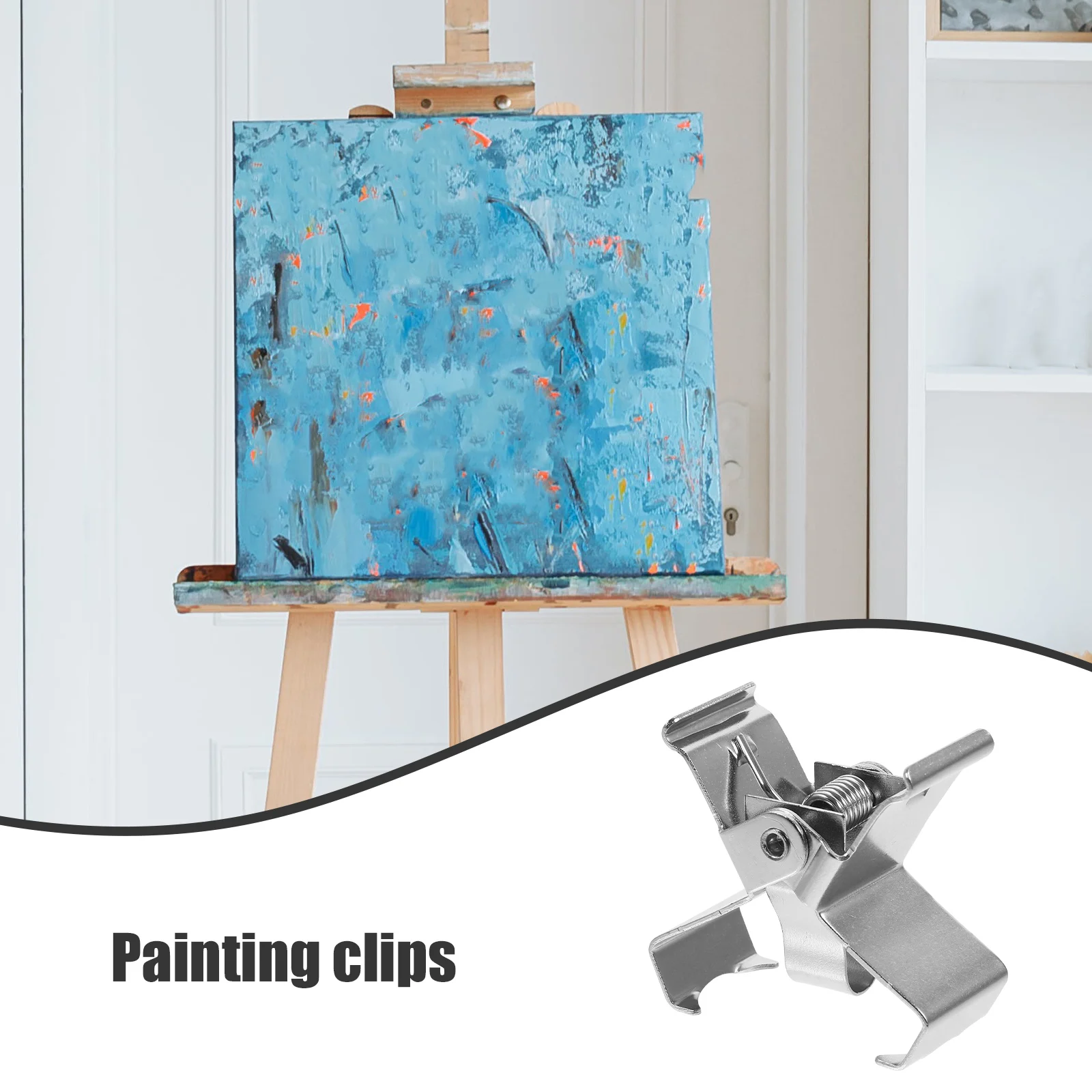 

2pcs Steel Separating Clips Durable Metal Frame Metal Wet Canvas Carrier Clamps Oil Painting Wet Canvas Holder Art Supplies