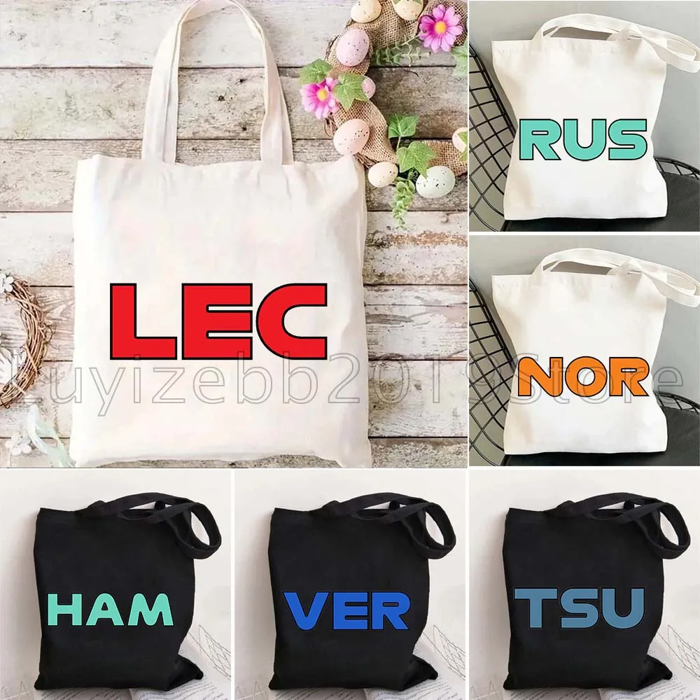 

Fashion Racer Name Racing Fan Gifts Canvas Shoulder Tote Bags Harajuku Handbag Shopper Reusable Cotton Foldable Shopping Bag