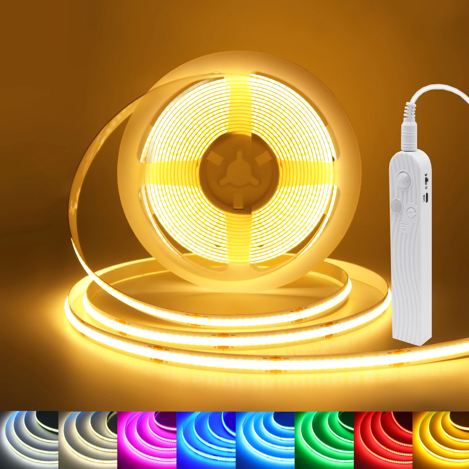 

Motion Sensor COB Led Strip AAA Battery Powered Night Light 3MM 5MM 8MM PCB Under Bed Cabinet Lamp Red/White/Blue/Green/Pink