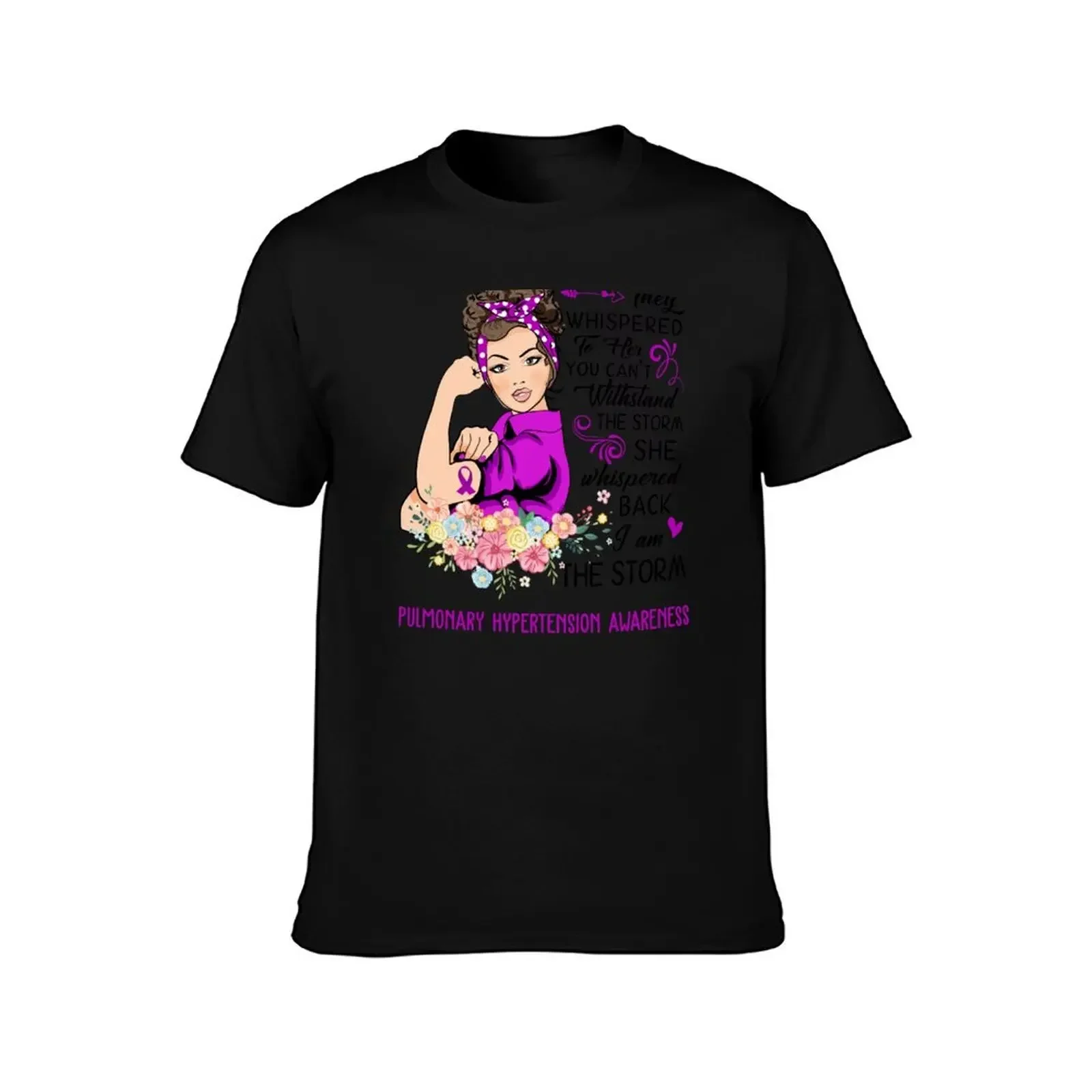 I AM THE STORM PULMONARY HYPERTENSION AWARENESS T-Shirt Heavy Duty Casual Work Tee(4XL 5XL 6XL No Shipping)