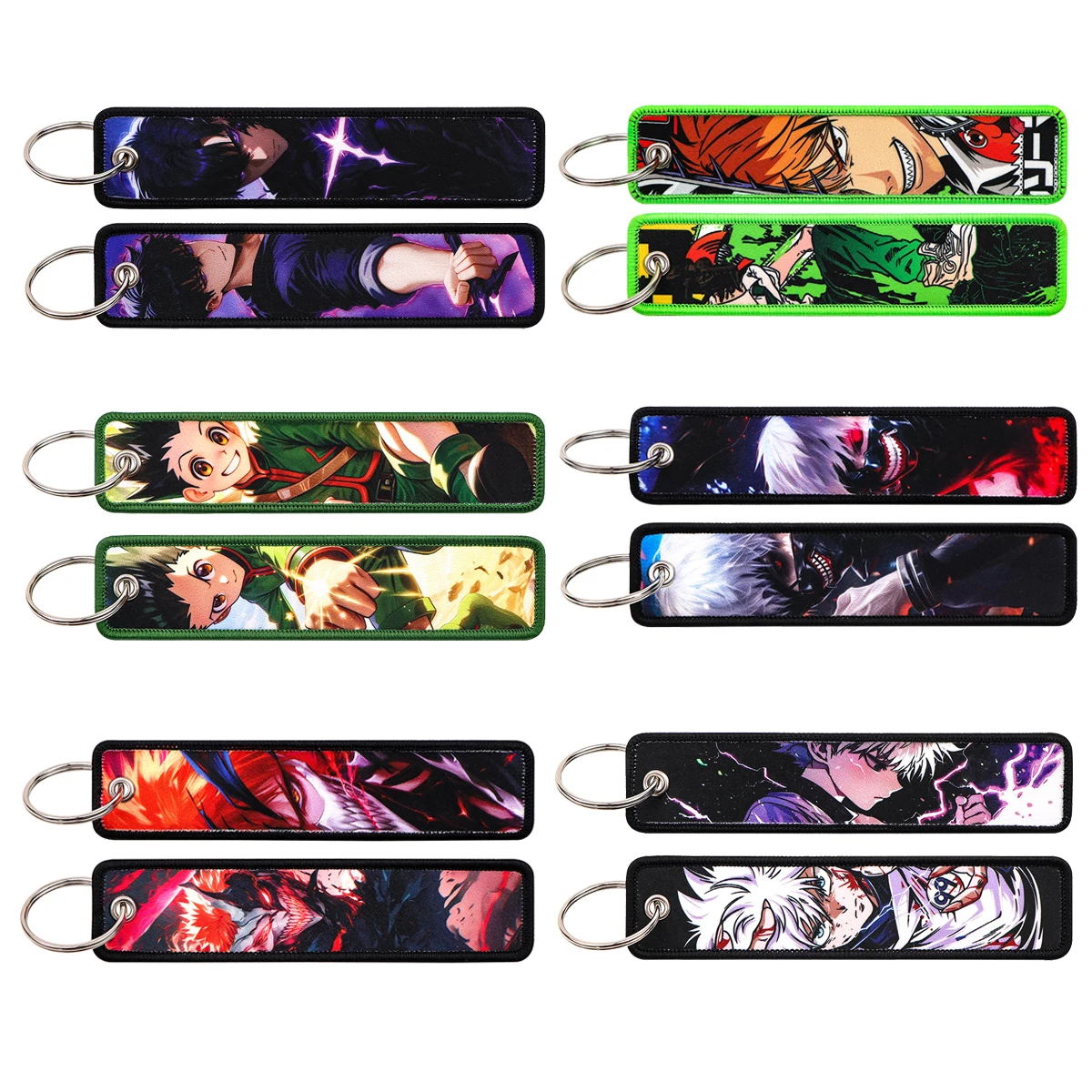 

Manga Anime Embroidery Key Fobs Cool Key Tags Keychain for Motorcycle Cars Key Holder Bag Pendant Chaveiro Jewelry Fans Gift