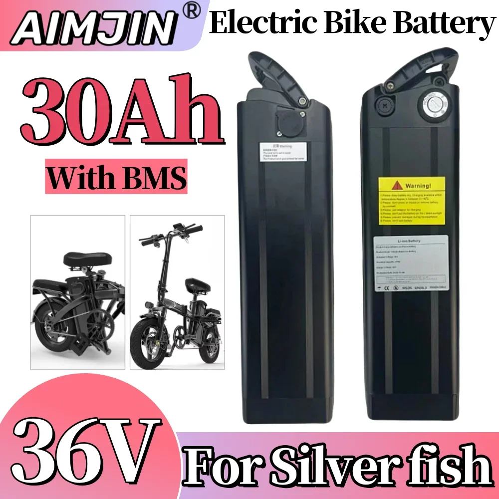 For Silver Fish 36V 30Ah/30000mAh  Battery E Bicycle Lithium Battery for 250W 350W 500W 750W 1000W bafang/tongsheng Motor.