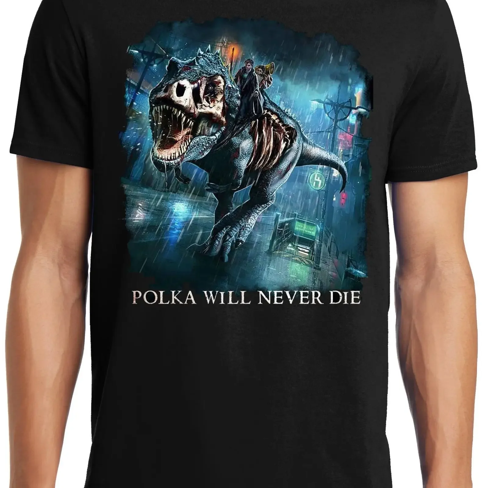 T-shirt PubliciT grande taille King Size Polka Will Never Die, vintage, délavé, confortable, tendance, pour tous les jours