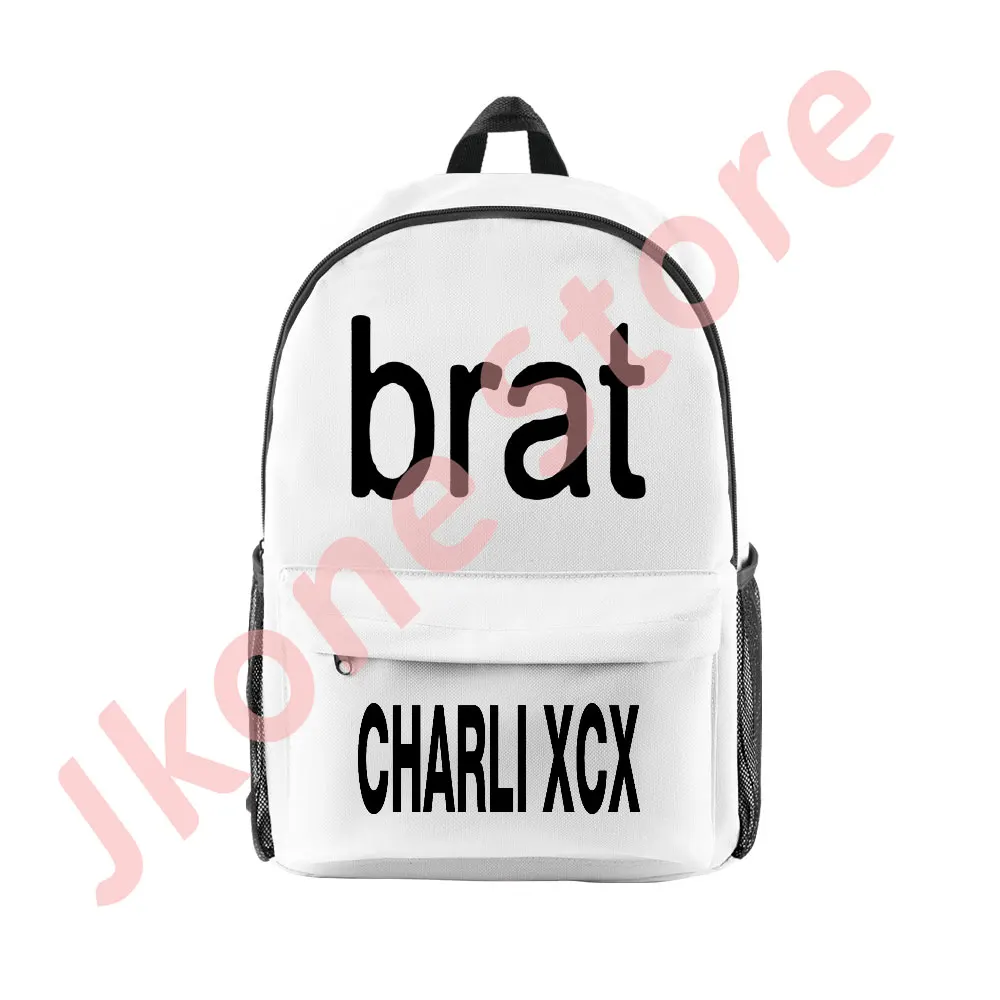 Charli XCX Brat Logo Merch Backpacks 2024 Tour Bags Unisex Fashion Casual HipHop Streetwear Bag