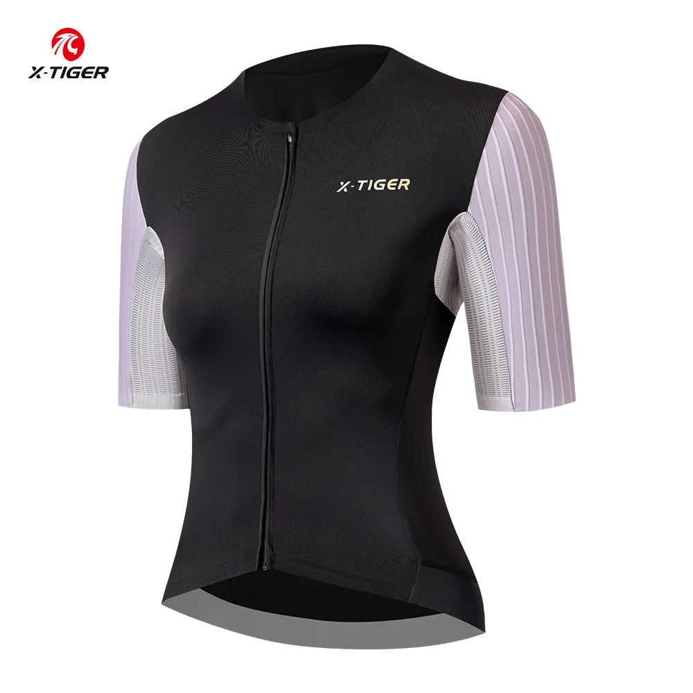 

X-TIGER Women's Cycling Jersey Road Bike MTB Cycling Short Sleeve 2025 Summer Anti-UV Bicycle Jersey Female Clothing Pro Finish