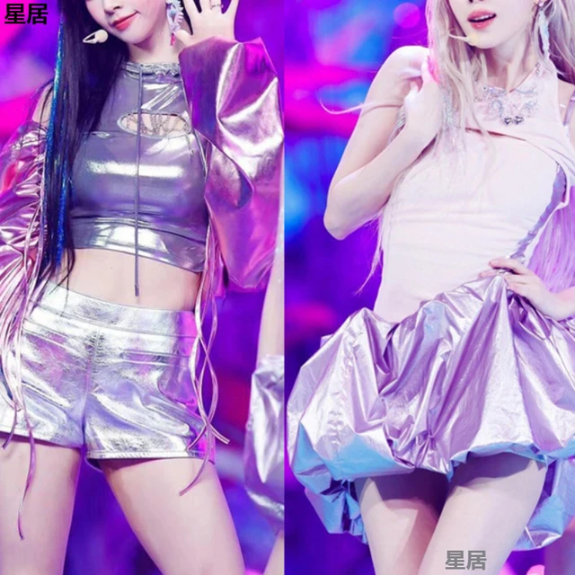 Damska grupa Kpop jazzowa seksowna krótki Top z odkrytymi ramionami krótka spódniczka koncert ubrania do tańca program muzyczny kostium sceniczny
