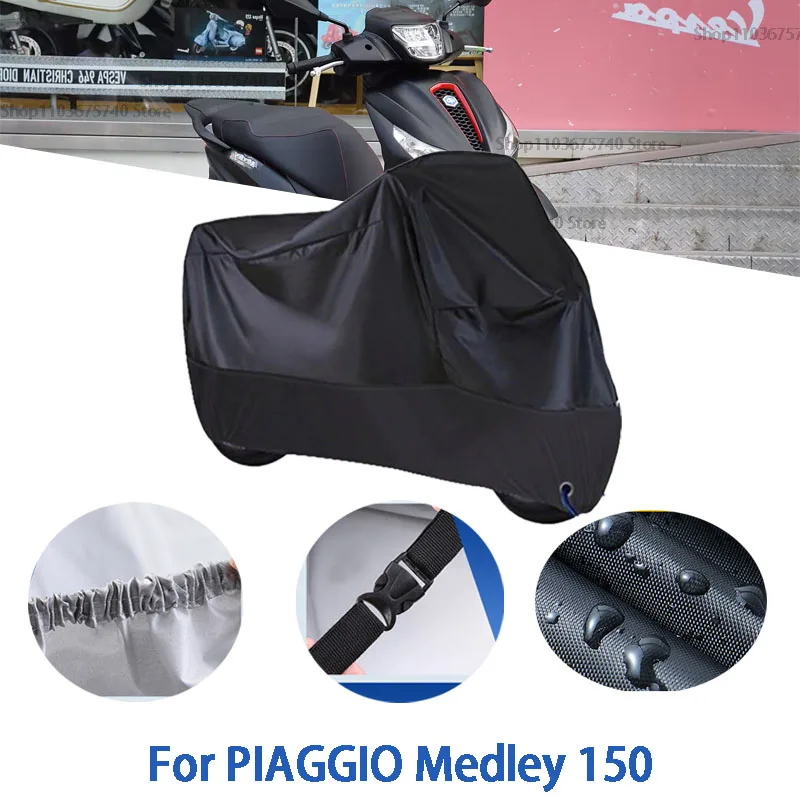 

Полный чехол для мотоцикла PIAGGIO Medley 150, автомобильный уличный солнцезащитный чехол от пыли и ушей, утолщенный оксфордский чехол, аксессуары