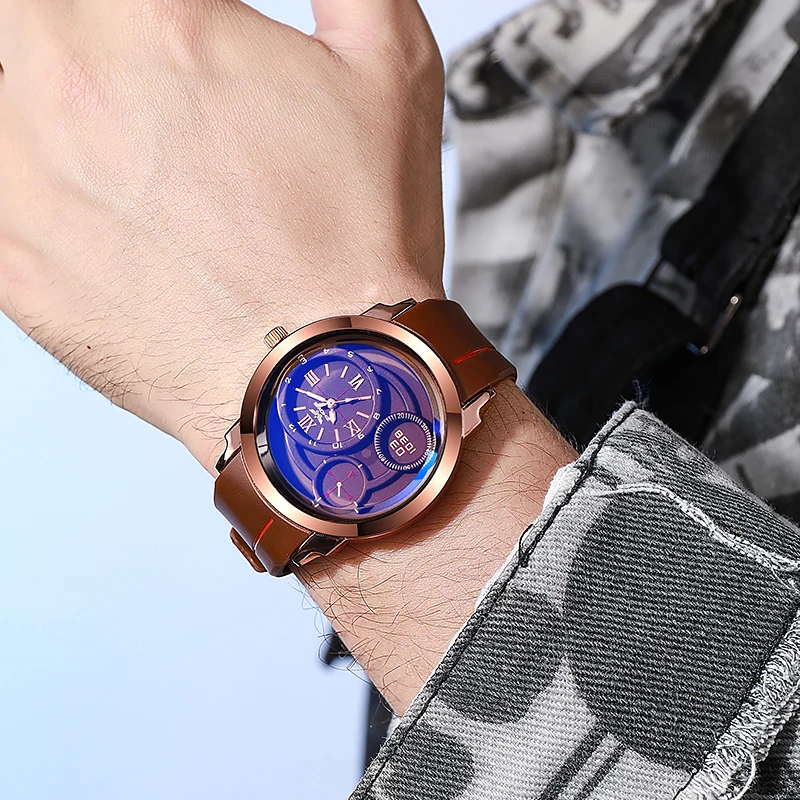 Cross border foreign trade new leisure sports fashion blue light silicone men's and young students' quartz watches