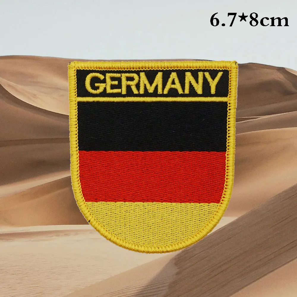 German Flag Embroidery Patches for Backpacks and Clothing military Accessories with Hook backing or iron on