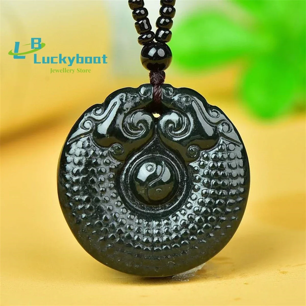 

Подвеска из натурального нефрита Хотан с двойным драконом Багуа, простой и щедрый, индивидуальный, модный, универсальный, изысканный для мужчин и женщин