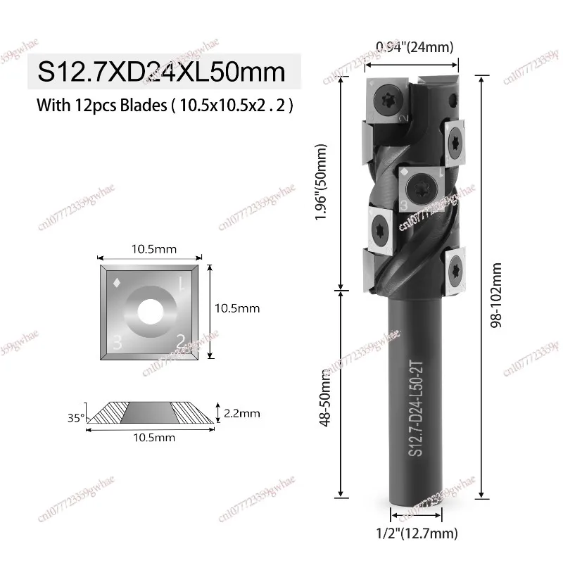 

Фреза спиральная для обрезки и нижней обработки, 12,7 мм, одноразовая, для деревообработки
