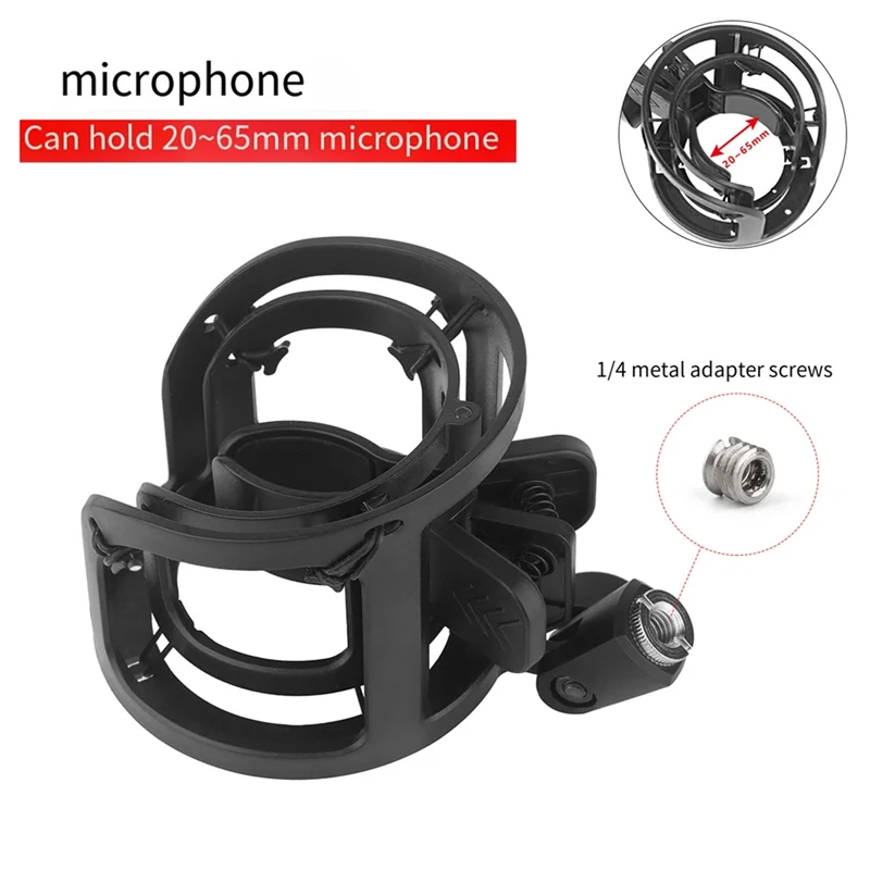 

B03B-Microphone Shock Mount Microphone Adjustable Stand For All Microphones Size At 20Mm-65Mm