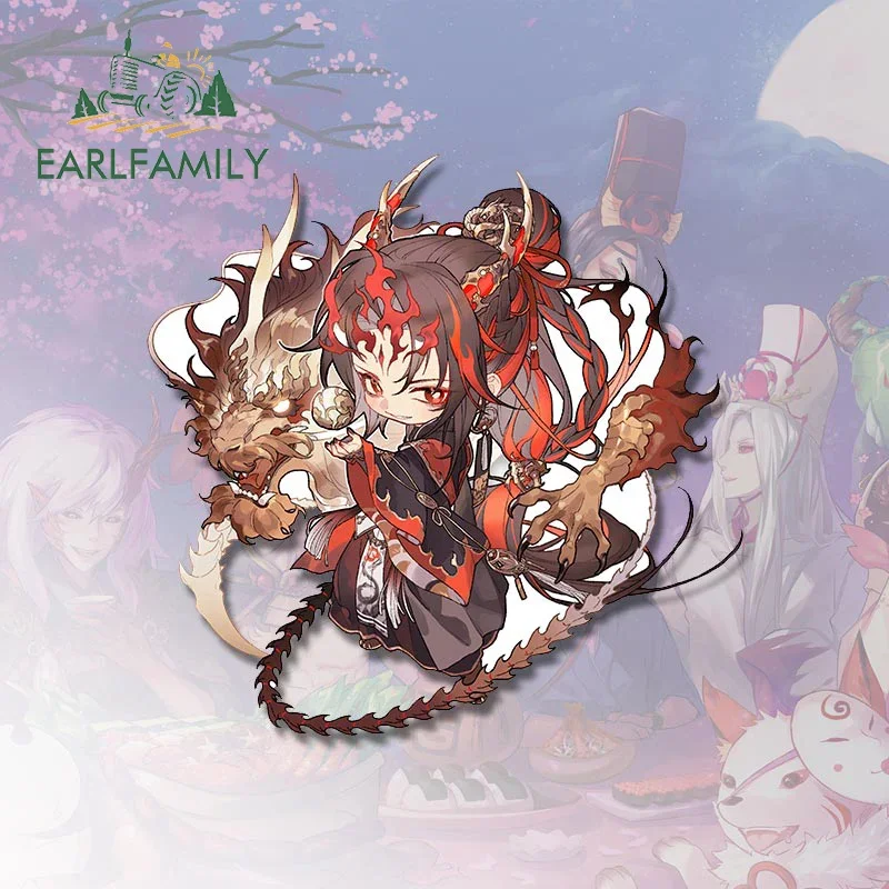 EARLFAMILY 13cm x 12.7cm for Onmyoji Game Ibaraki Douji Fancy Chibi Car Stickers Vinyl Cartoon Decals Car Accessories Creative