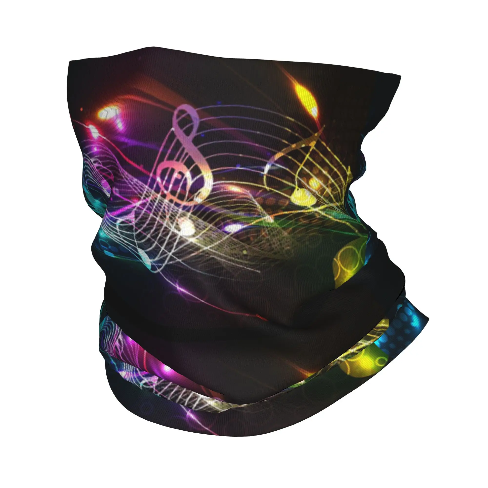 

Music Notes in Color for Music lovers Bandana Neck Gaiter Printed Face Scarf Warm Balaclava Outdoor Sports For Men Women Adult