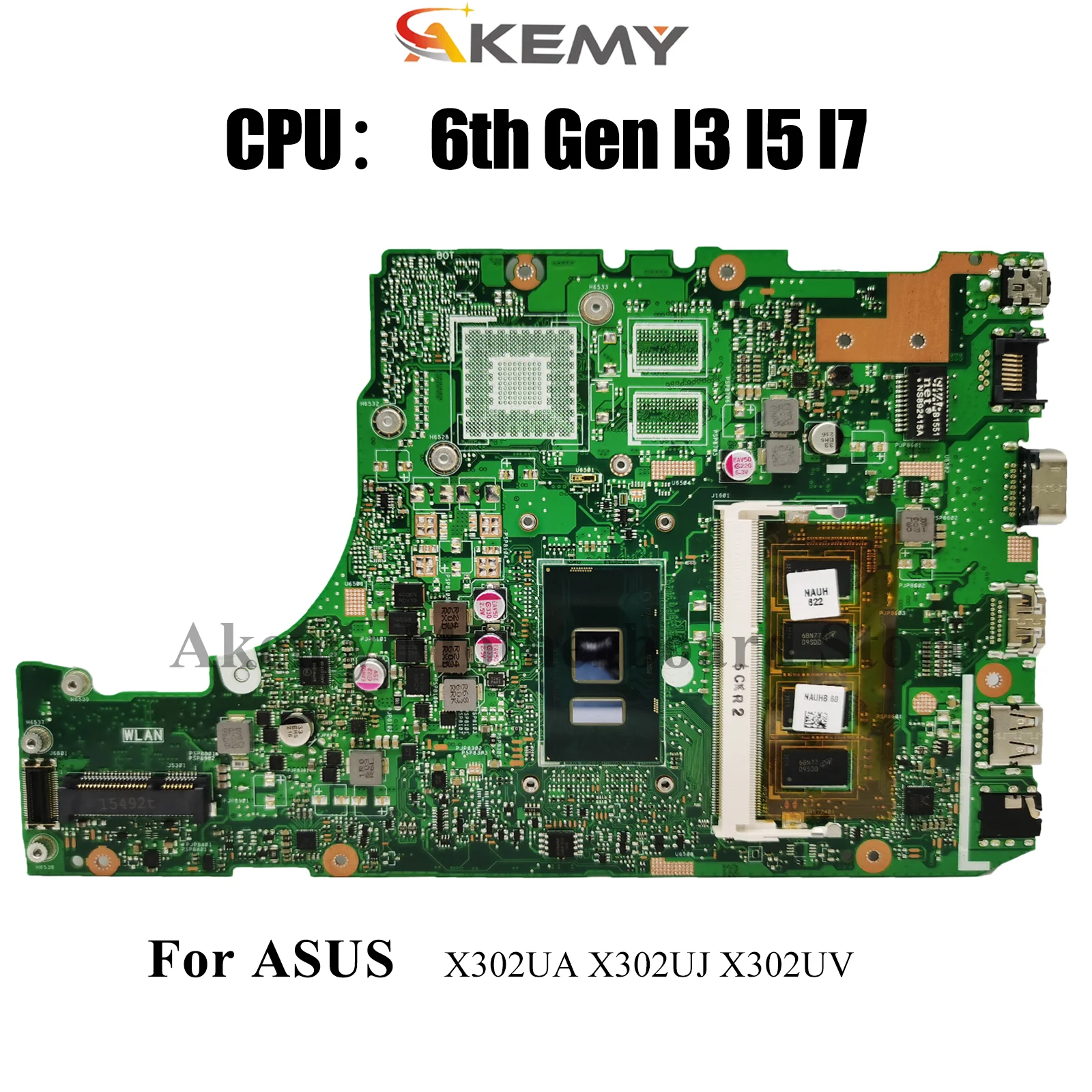 

X302UA Laptop Motherboard For ASUS VivoBook X302UJ X302UV X302U X302UA Notebook Mainboard With I3 I5 I7 CPU 100% tests OK stk