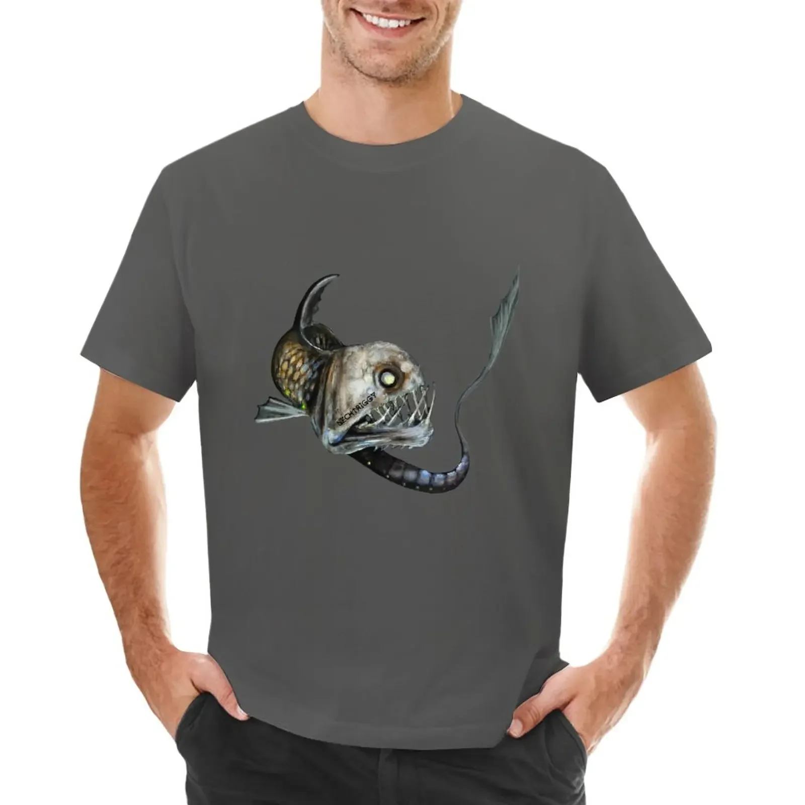 Pacific viper fish T-Shirt summer clothes quick-drying men t shirts