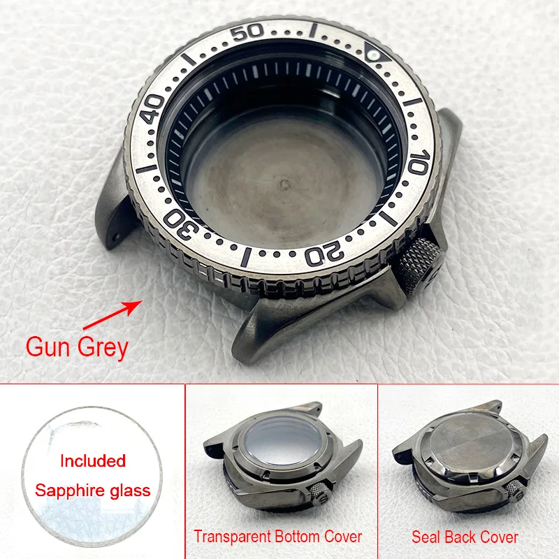 

42 мм Gun Grey SKX007 SRPD Замените корпус часов Crown at 3.0 Fit 7S 4R NH35 NH36 Механизм Мужские часы для дайвинга Корпус по индивидуальному заказу