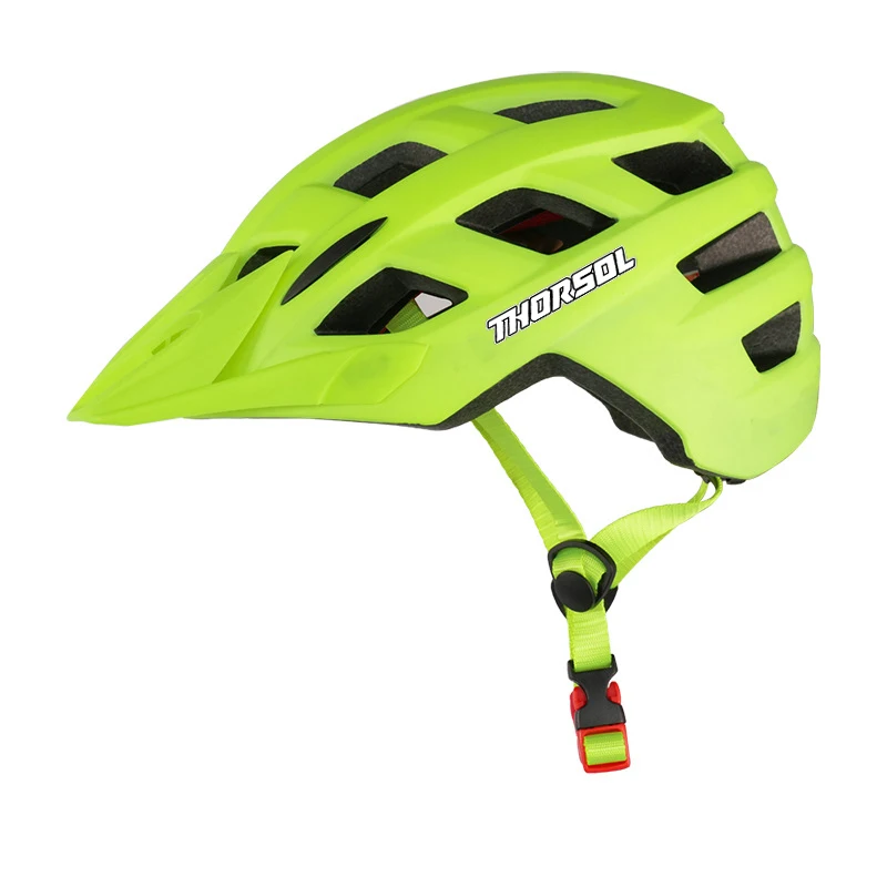 THORSOL Fluorescent Green Cycling Helmet Comfort Lining Lightweight Hollow Bicycle Safety Bicycle MTB Helmets Unisex Bike Helmet