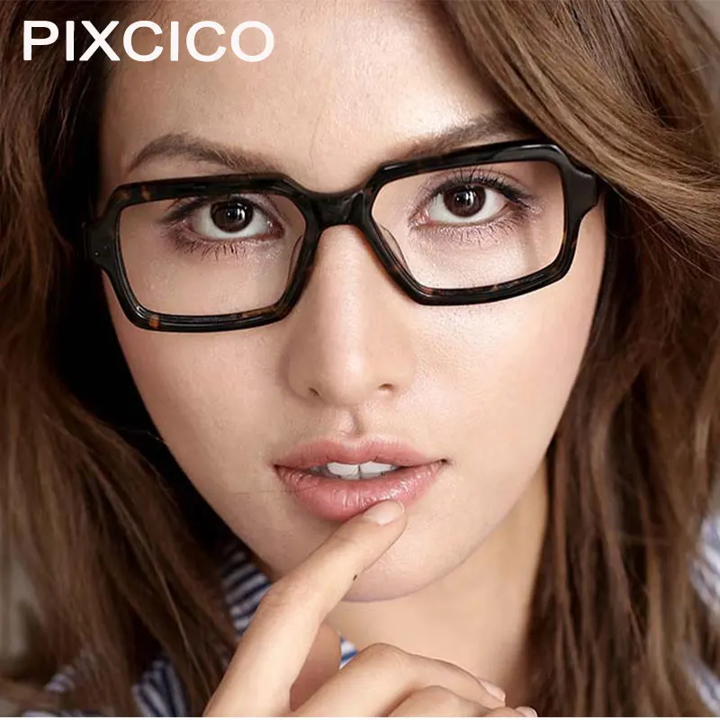 54726 Retro Square Men Ladies Acetate Glasses Fashion Brand New Black Frosted Glasses Prescription Mirror