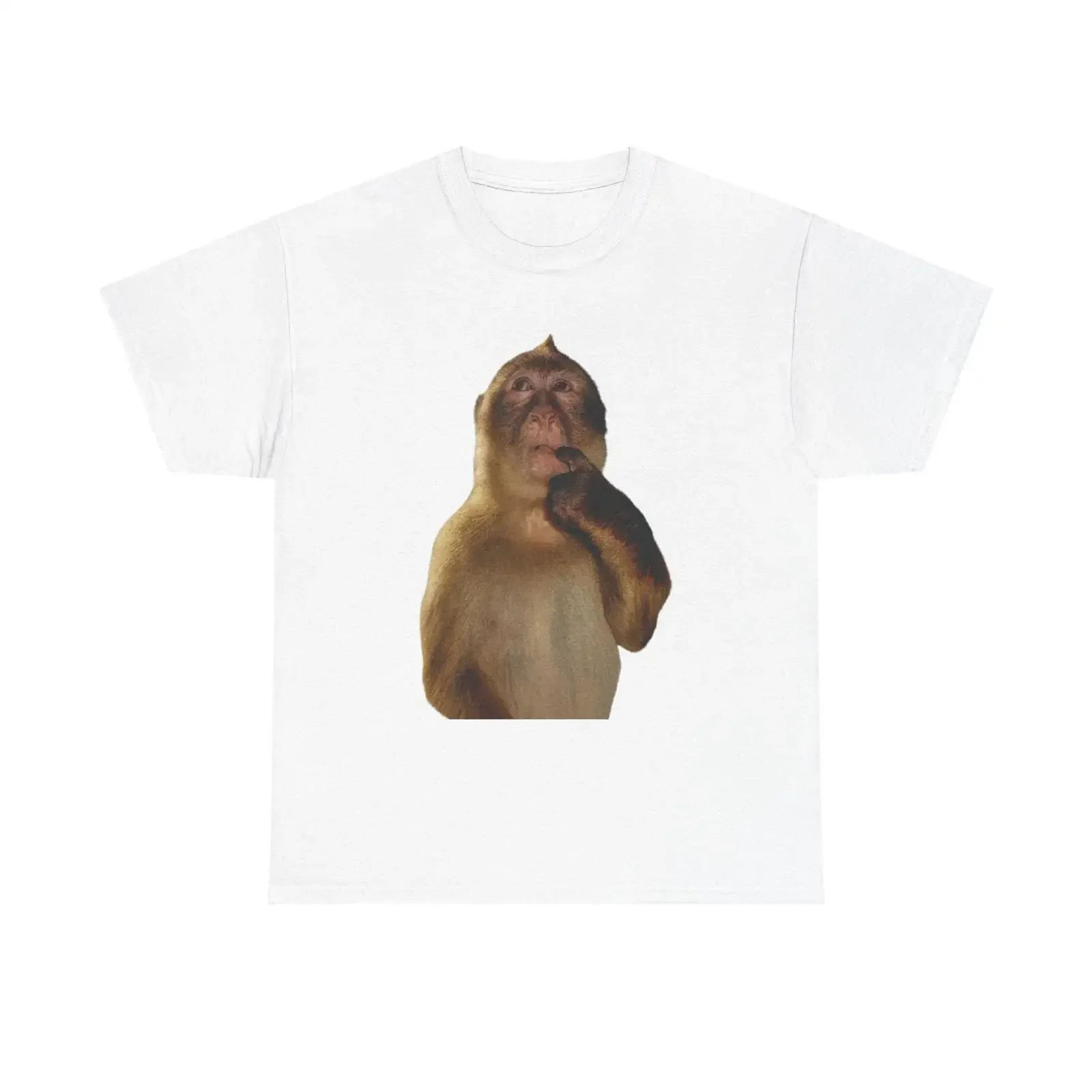 Thinking Monkey T Shirt Contemplative Primate  vintage Washed Comfortable designer clothes streetwear Stretched